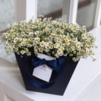 MF0735 - Синяя цветочная сумка с ромашками картинка №4 - moscowflorist.ru MF0735 - Синяя цветочная сумка с ромашками фото №4 - moscowflorist.ru
