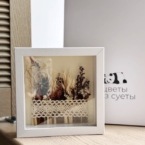 MF3025 - Коллаж из сухоцветов в декоративной рамке фото №1 - moscowflorist.ru