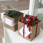 MF5322 - Коробочки крафт с новогодним декором фото №2 - moscowflorist.ru