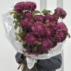 MF1067 - Букет из хризантем бигуди и зелени фото №1 - moscowflorist.ru