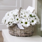 MF4030 - Корзина с белоснежными хризантемами картинка №5 - moscowflorist.ru MF4030 - Корзина с белоснежными хризантемами фото №5 - moscowflorist.ru