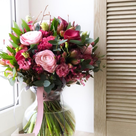 MF1085 - Нежный букет с ранункулюсами и эустомой - фото moscowflorist.ru