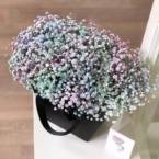 MF0709 - Черная фирменная сумка с радужной гипсофилой картинка №2 - moscowflorist.ru MF0709 - Черная фирменная сумка с радужной гипсофилой фото №2 - moscowflorist.ru