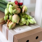 MF5567 - Фирменная коробка-кейс с амариллисами фото №4 - moscowflorist.ru