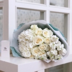 MF1156 - Букет с белой гортензией и розами картинка №2 - moscowflorist.ru MF1156 - Букет с белой гортензией и розами фото №2 - moscowflorist.ru