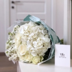 MF1156 - Букет с белой гортензией и розами картинка №3 - moscowflorist.ru MF1156 - Букет с белой гортензией и розами фото №3 - moscowflorist.ru