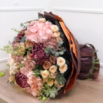 MF1165 - Букет в кофейной гамме с гортензиями и розами фото №5 - moscowflorist.ru