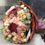 MF1165 - Букет в кофейной гамме с гортензиями и розами фото №6 - moscowflorist.ru