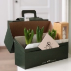 MF5225 - Цветочный чемоданчик с луковичными гиацинтами фото №4 - moscowflorist.ru