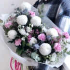 MF1305 - Букет бело-розовый с шариками хризантем картинка №5 - moscowflorist.ru MF1305 - Букет бело-розовый с шариками хризантем фото №5 - moscowflorist.ru