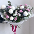 MF1305 - Букет бело-розовый с шариками хризантем картинка №3 - moscowflorist.ru MF1305 - Букет бело-розовый с шариками хризантем фото №3 - moscowflorist.ru
