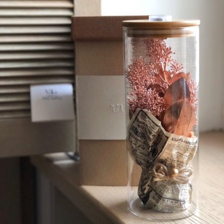 MF5863 - Огонёк - Стеклянный новогодний цветочный тубус с подсветкой - фото moscowflorist.ru