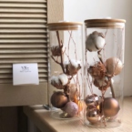 MF5864 - Огонёк - Стеклянный тубус с хлопком и декором (с подсветкой) фото №6 - moscowflorist.ru