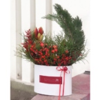 MF0933 - Овальная коробка с хвойниками фото №4 - moscowflorist.ru