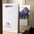 MF5661 - Деревянная подставка Этюдник с гиацинтами фото №5 - moscowflorist.ru