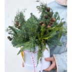 MF0591 - Шляпная коробка с хвойниками Nature фото №4 - moscowflorist.ru