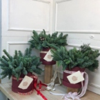 MF0591 - Шляпная коробка с хвойниками Nature фото №3 - moscowflorist.ru